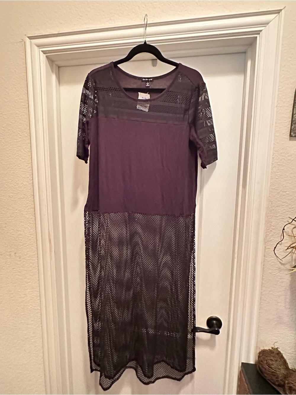 Women’s Black Mesh Overlay Tunic